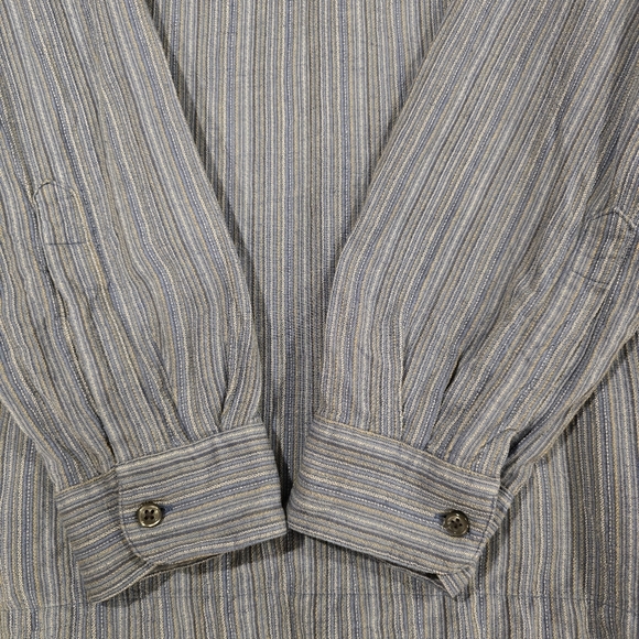 Geoffrey Beene Shoreline Blue Casual Shirt Notched Collar Long Sleeve Size L. - Picture 5 of 10